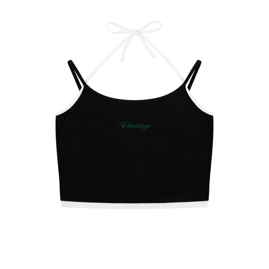 Contrast Binding Halter Tank Top