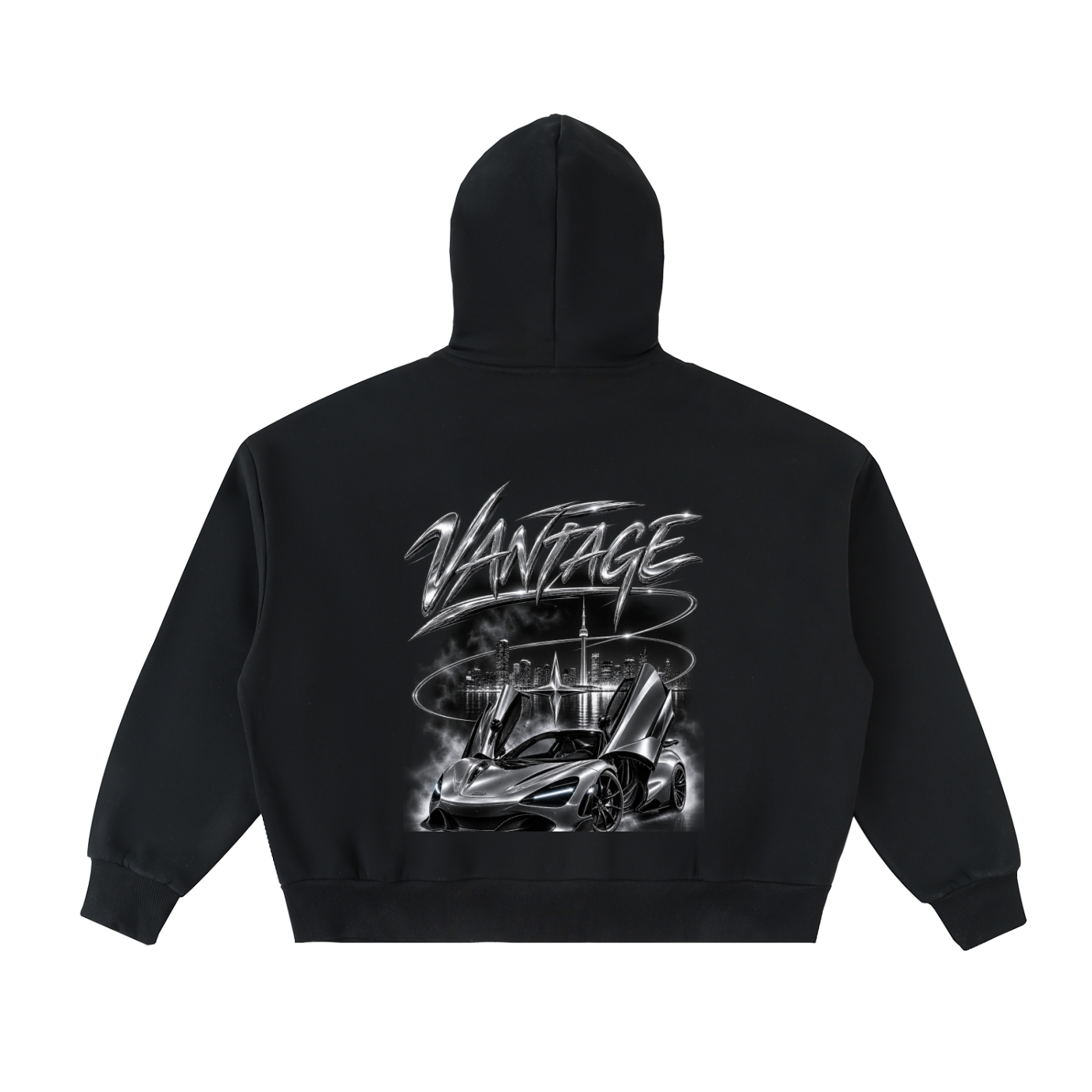 Fleeced Full-Zip Boxy Hoodie