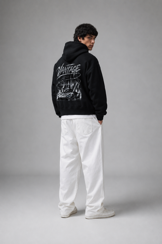 Fleeced Full-Zip Boxy Hoodie
